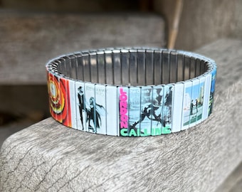 70s Music Album Stainless Steel Stretch Bracelet
