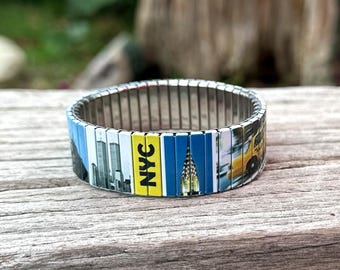 NYC Stainless Steel Stretch Bracelet – New York City Wrist-Art Jewelry