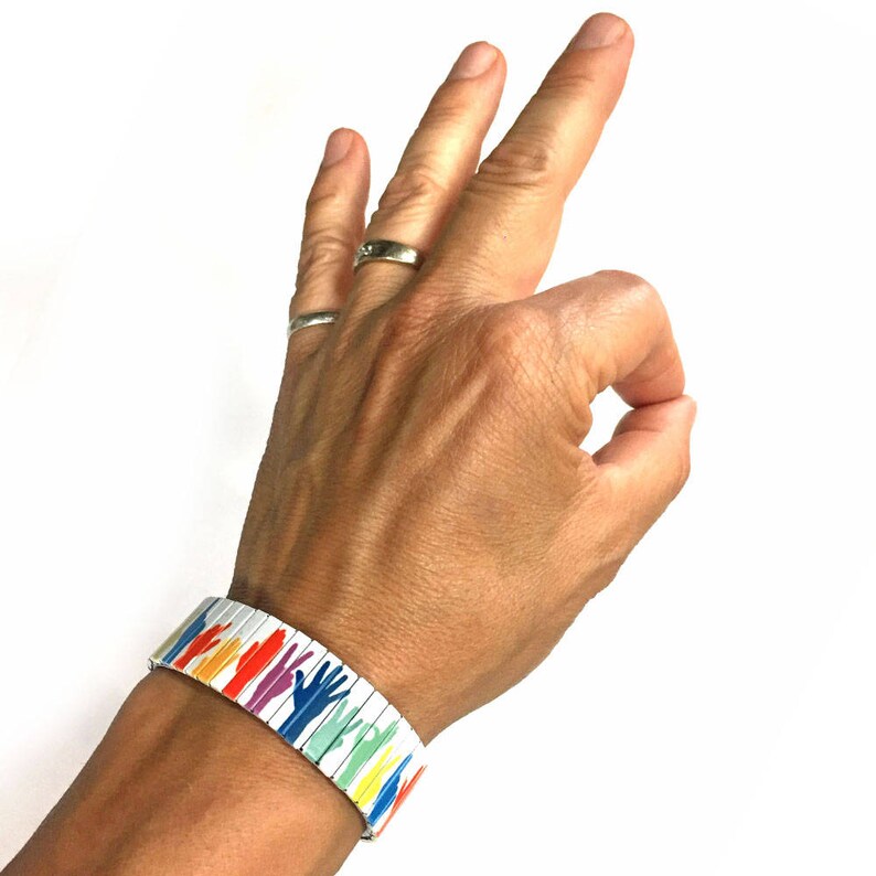 Sign language stretch braceletWrist ArtStainless Etsy