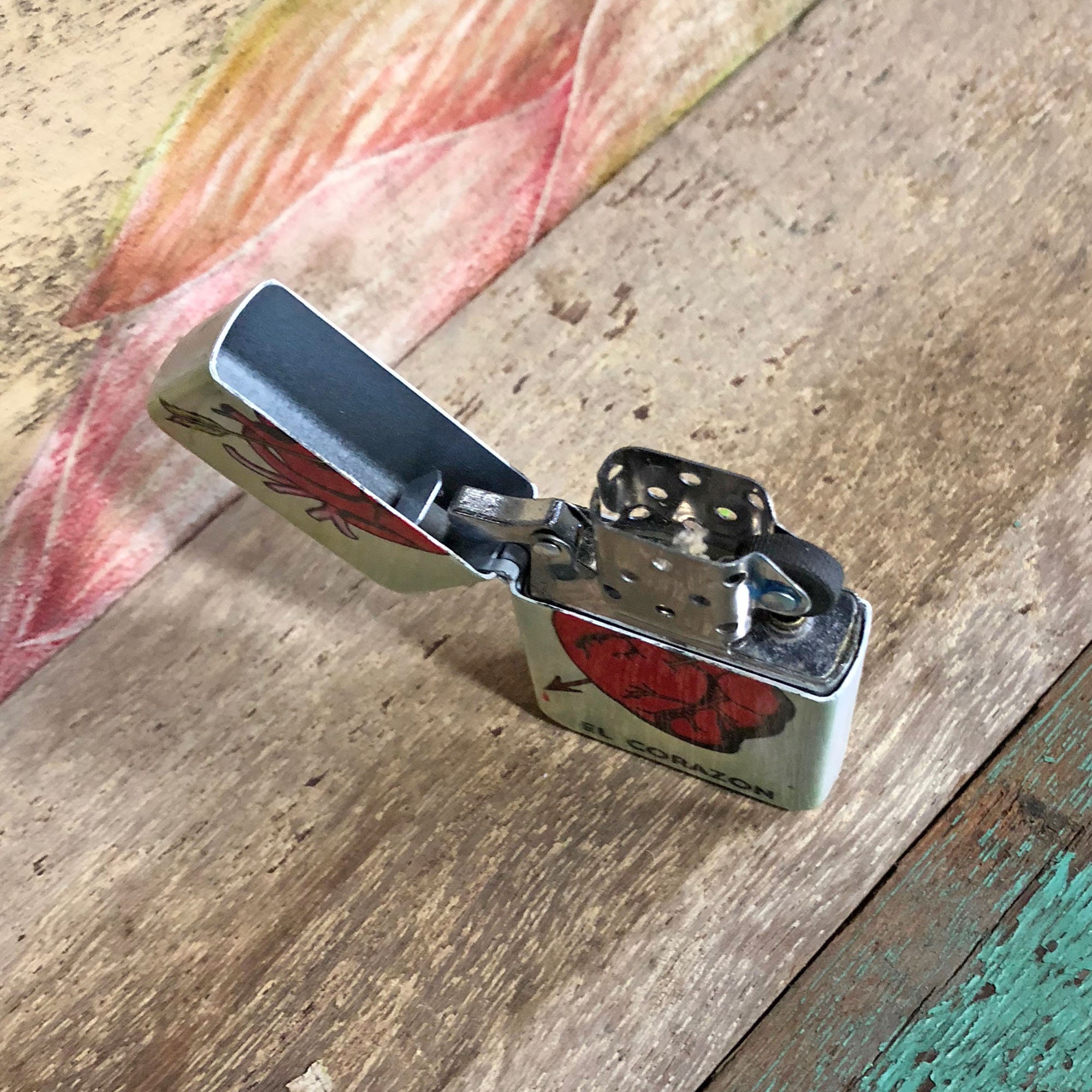 El Corazon loteria flip lighter