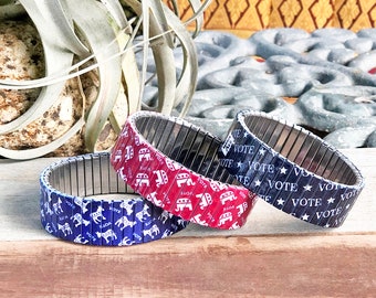 Custom stainless steel stretch bracelet, repurpose watch band sublimation