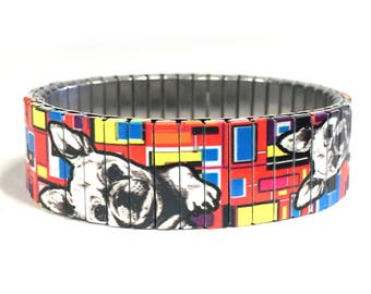 French Bulldog Stainless Steel Stretch Bracelet – Frenchie Dog Wrist Art Gift