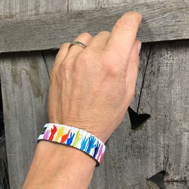 Sign language stretch braceletWrist ArtStainless Etsy