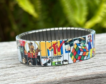 I Love the 80s Bracelet – Stainless Steel Stretch 80s Pop Culture Jewelry