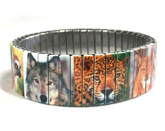 Stainless steel stretch bracelet, Wildlife Wrist-Art