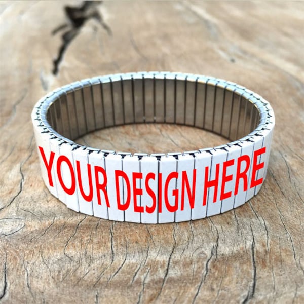 Custom stainless steel stretch bracelet, repurpose watch band sublimation
