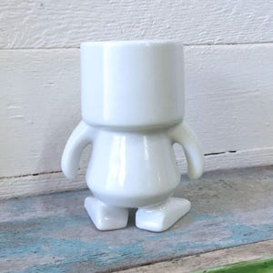 Ceramic robot, White, 4 tall image 5