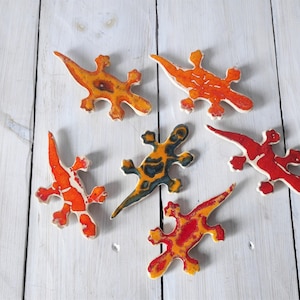 6 x Gecko magnet frigo aimant animaux pour enfant - Aimants décoratifs  puissants