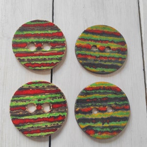 XXL ceramic handmade buttons, colorful pottery buttons, extra large buttons 75mm 3 inch, big boho style unique pillow & clothes decoration zdjęcie 10