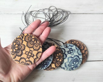 Handmade Large Ceramic Pendant Necklace, Boho Floral Jewelry