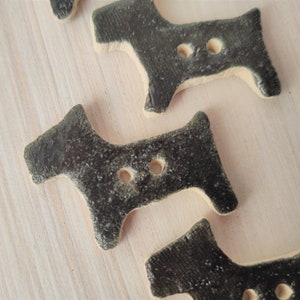 Ceramic Dog Craft Embellishment / Handmade Scottie Dog Buttons / sew onto the Martingale collar / Unique hand painting scottish terrier image 5