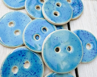 Handmade ceramic buttons, unique navi blue cute buttons, for individualists and fashion designers, original boho buttons, minimalist style