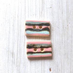 Ceramic buttons, geometric pottery buttons, beauty buttons for sewing, unique colorful rectangular and triangle buttons, Rectangular