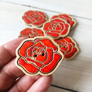 Handmade Ceramic Rose Button: Large Stoneware Floral Decor (1.9 inch)