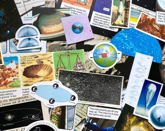 Space Ephemera - 25pc Paper Pack Vintage Collage Kit - Astronomy Collection | Paper Pack Scrapbook Junk Journal Decoupage Pages Cut Out