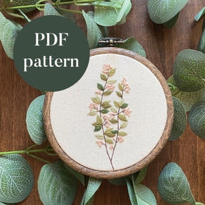 PDF Digital Embroidery Pattern | Spring Time Branches | Beginner Hand Needlepoint Floral Botanical Nature Printable DIY Pattern Tutorial