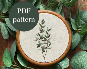 Floral Branches Embroidery Pattern | Beginner DIY Needlepoint (PDF Pattern)