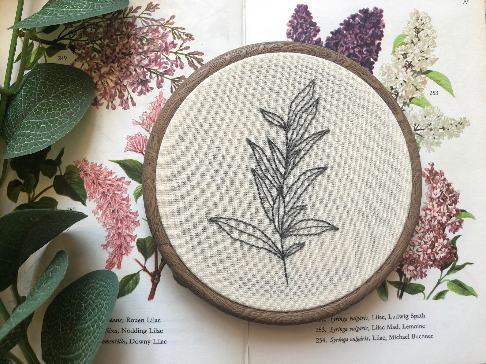 Leaf embroidery grey linework botanical leaves embroidery  etsy Leaf embroidery grey linework botanical leaves embroidery  etsy