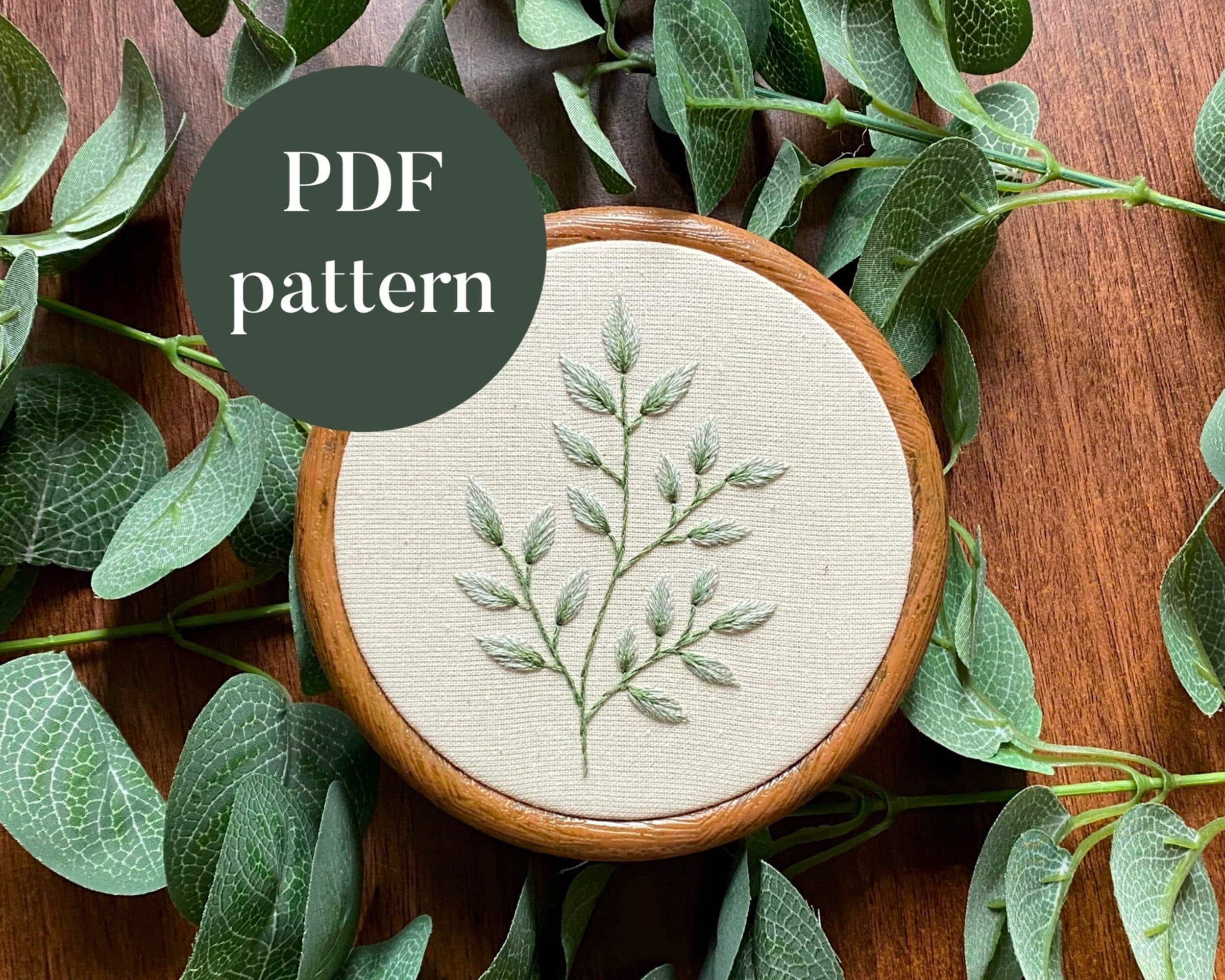 Leaves Embroidery Pattern | Beginner DIY Needlepoint (PDF Pattern) - Etsy