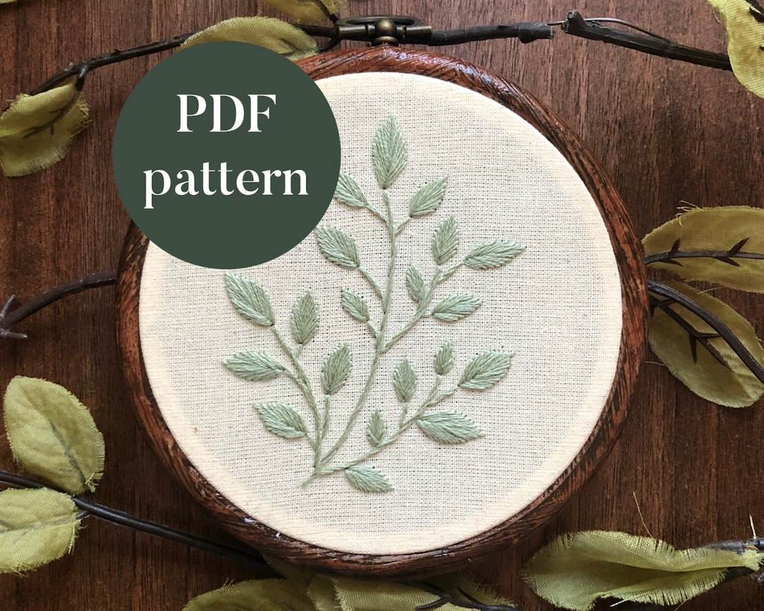 Leaves Embroidery Pattern | Beginner Needlepoint (PDF Digital Download ...