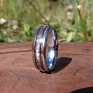 Wolframring Koa Holz Abalone Holz Herrenring Wolframring Wolframring Wolframring Wolframring Wolframring Herrenring
