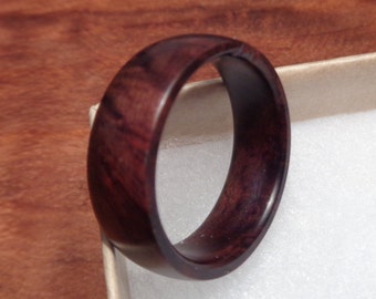 Personalized Black Walnut Burl Wood Ring, Wooden wedding band ring, Wood ring, Wooden ring, Black wood ring, Waterproof wood ring