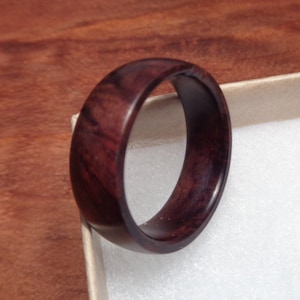 Personalized Black Walnut Burl Wood Ring, Wooden wedding band ring, Wood ring, Wooden ring, Black wood ring, Waterproof wood ring