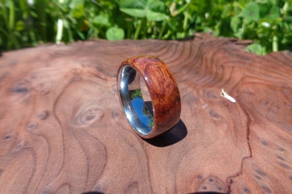 Personalized Tungsten Ring Red Wood Ring, Tungsten Ring Men's Wedding Ring Tungsten Wedding Band Ring Wood Ring Mens Wood ring Wooden, Hoop
