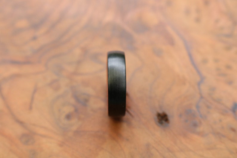 6mm domed tungsten redwood ring women/'s wedding band tungsten Personalized Tungsten Ring Black Brushed Tungsten Redwood Ring Tungsten