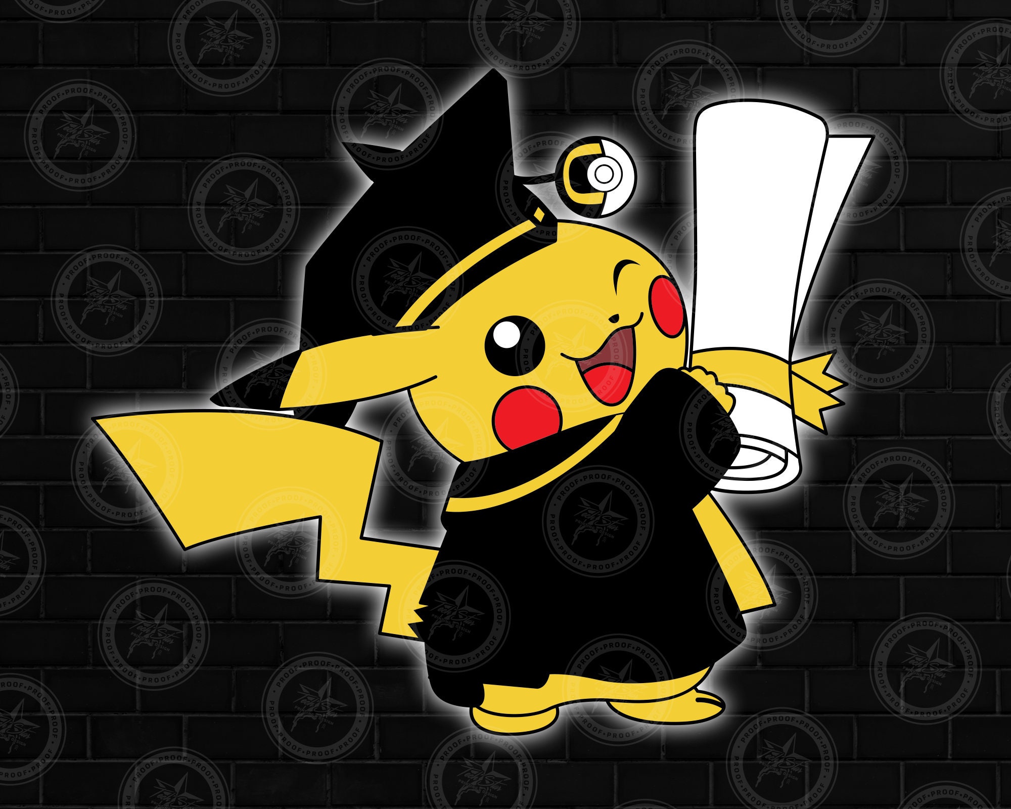 SVG DIGITAL DOWNLOAD Pikachu Graduate Character Etsy