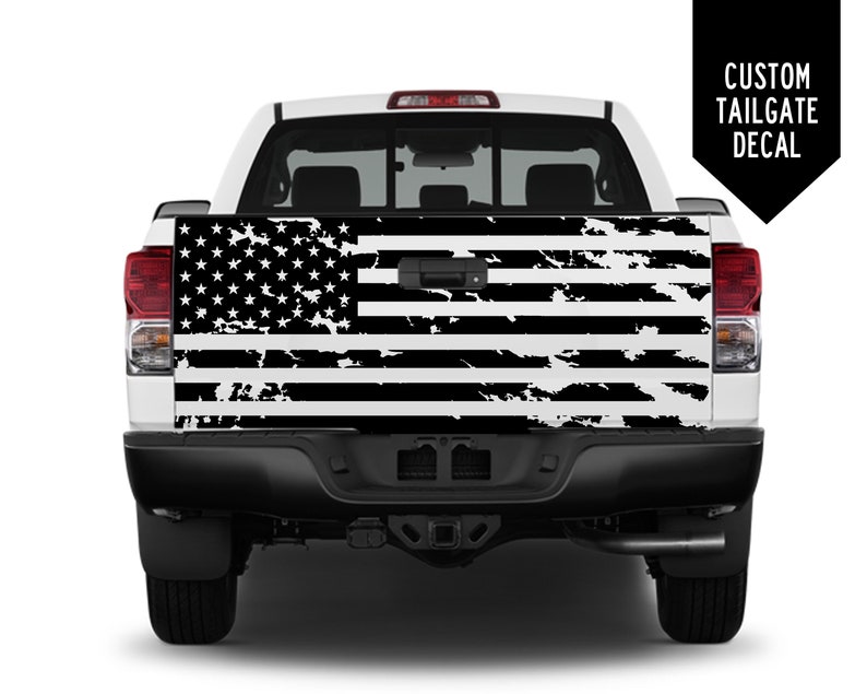 Tattered American Flag Tailgate Decal Etsy