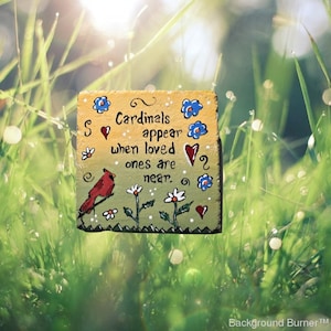 Hand Painted Cardinal Stepping Stone: Memorial Garden Decor