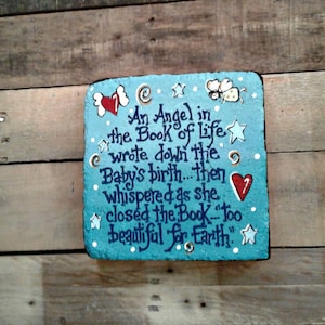 Hand-Painted Memorial Stepping Stone: Angel Infant Loss Remembrance