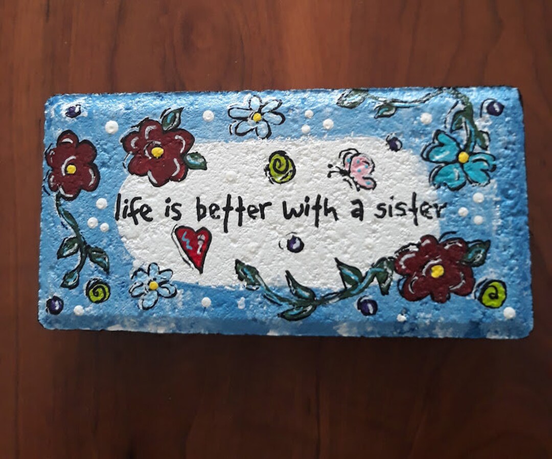 Hand Painted Garden Stone: Sister Gift, Outdoor Decoration - Etsy