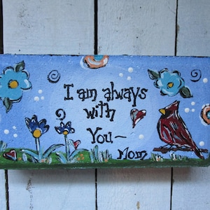 Hand-Painted Cardinal Memorial Stone: In Memory of Mom