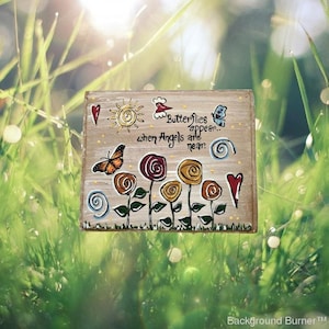 Hand Painted Butterfly Stepping Stone: Memorial Garden Decor