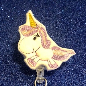 Felt Unicorn Badge Reel 2