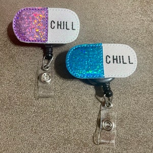 Chill Pill Filz und Glitzer Vinyl Abzeichen Rolle