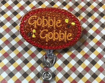 Gobble Gobble Thanksgiving Glitter Badge Reel