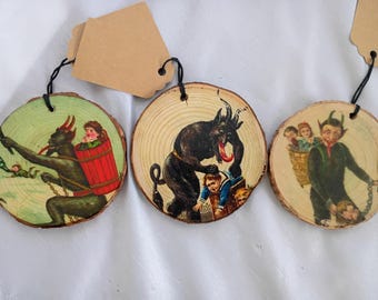 KRAMPUS Wood Ornaments