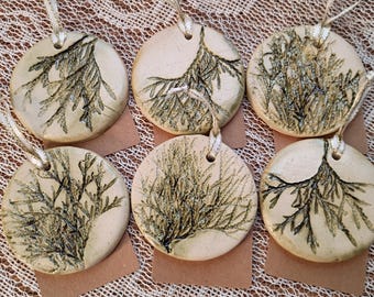 Evergreen Impression Ceramic Ornaments