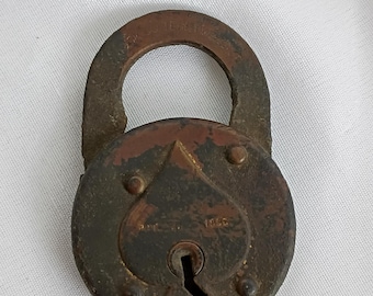 Antique EAGLE LOCK Co.  Brass Padlock Without Key / Pat. 1896