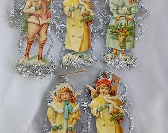 Victorian-Type Inspired Scrap Ornaments. Victorian Christmas Style Cherubs / Angels