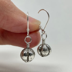 Hill Tribe Silver Earrings, Dangle & Drop Earrings, Silver Ball Earrings, Girlfriend Gift, Birthday Gift for Her