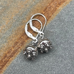 Minimalist Bali Sterling Silver Dangle Earrings: Short Drop