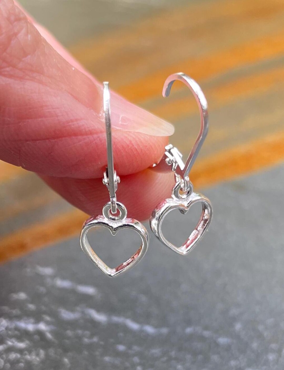 Sterling Silver Heart Earrings: Minimalist Charm Jewelry - Etsy