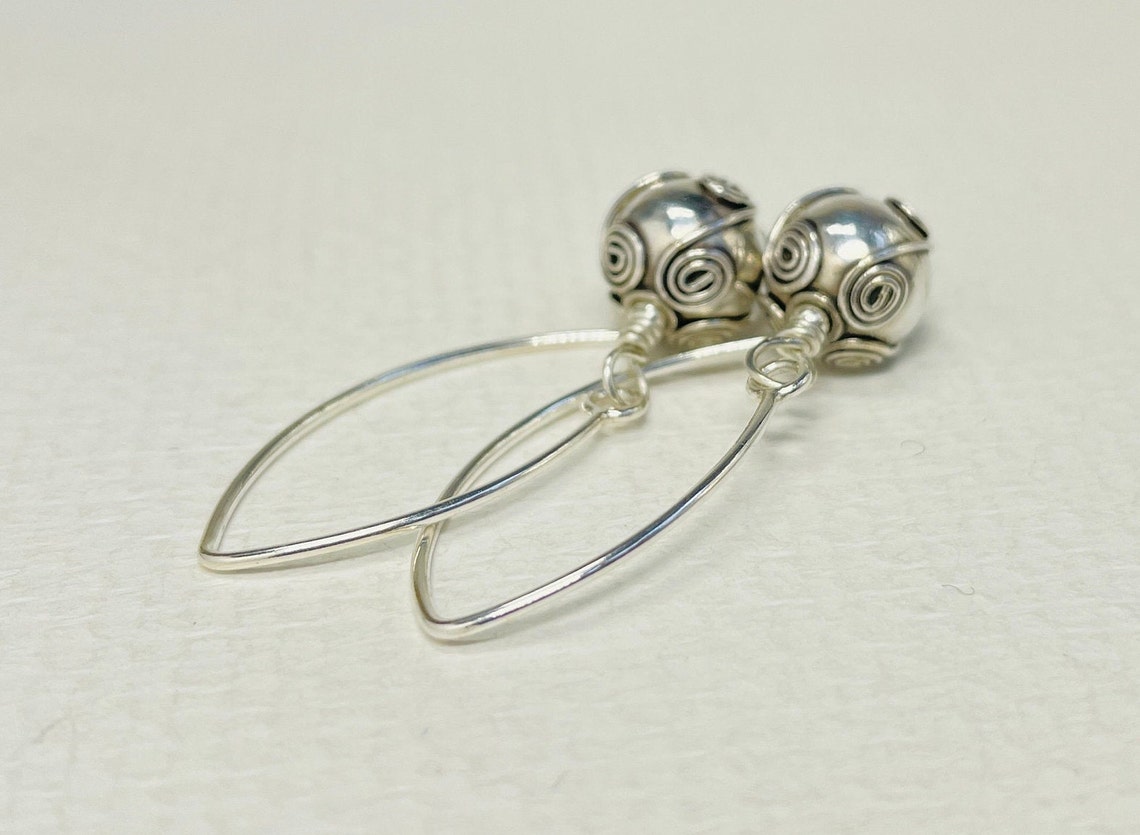Sterling Silver Earrings/Silver Ball Earrings/Oxidized | Etsy