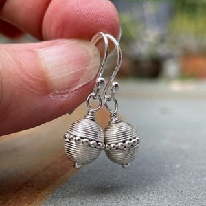 Sterling Silver Dangle Earrings, Bright Silver Drop Earrings, Birthday Gift for Women and Girls