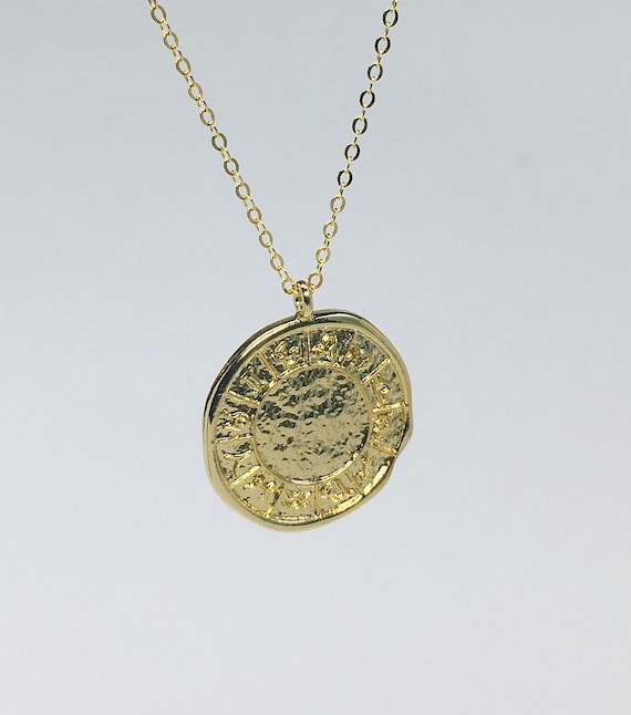 Zodiac Necklace Charm Necklace Pendant Necklace Medallion | Etsy