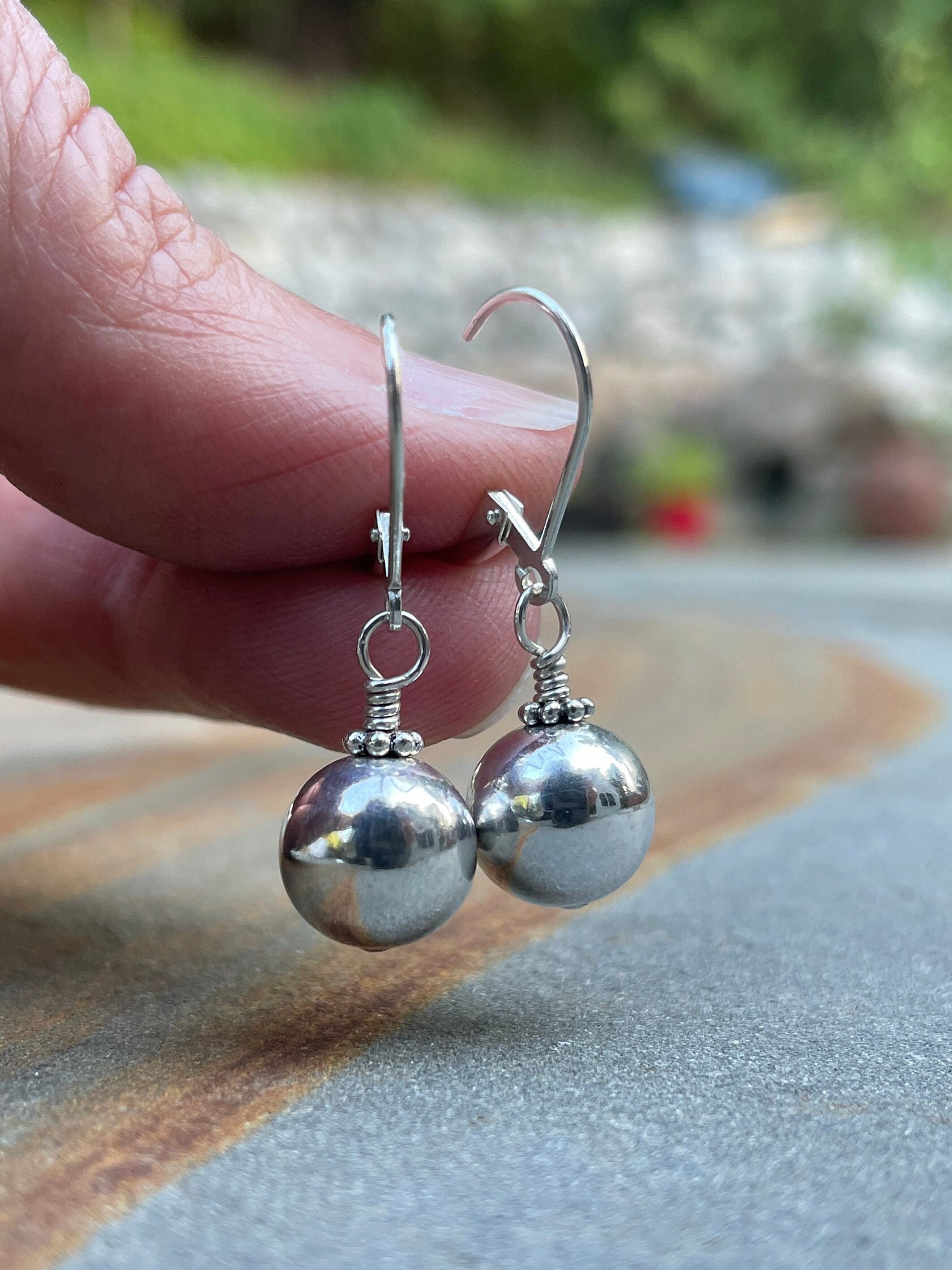 Sterling silver ball earrings Sterling silver ball earrings
